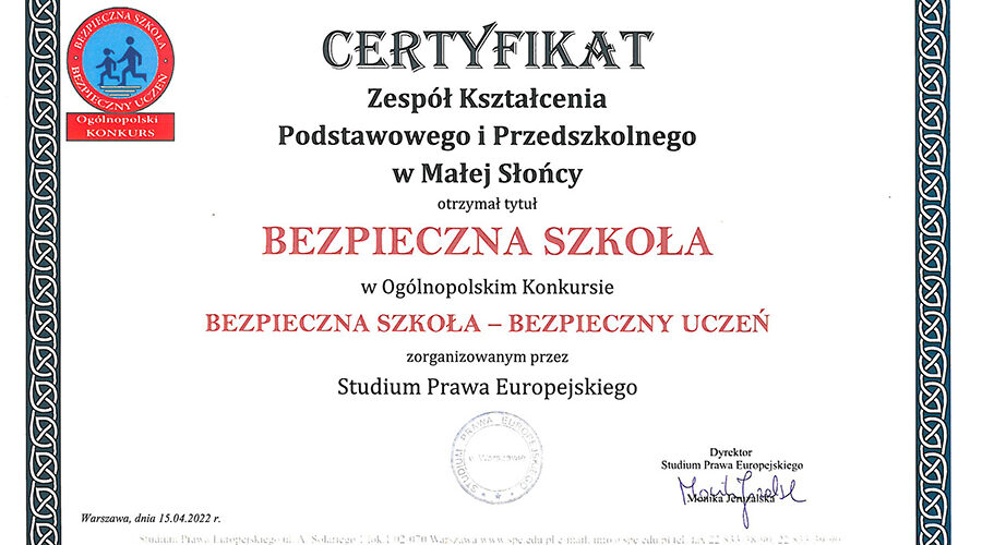 Bezpieczna Szkoła - Bezpieczny Uczeń
